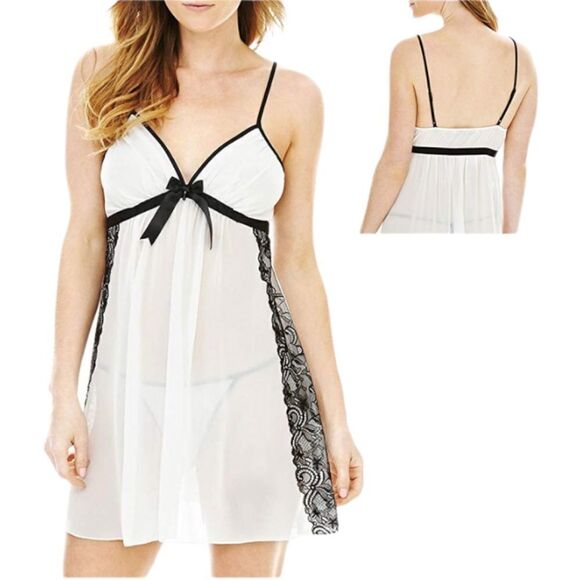 NWT Linea Donatella Womens Fiona Chiffon Sleeveless Chemise - Picture 1 of 5